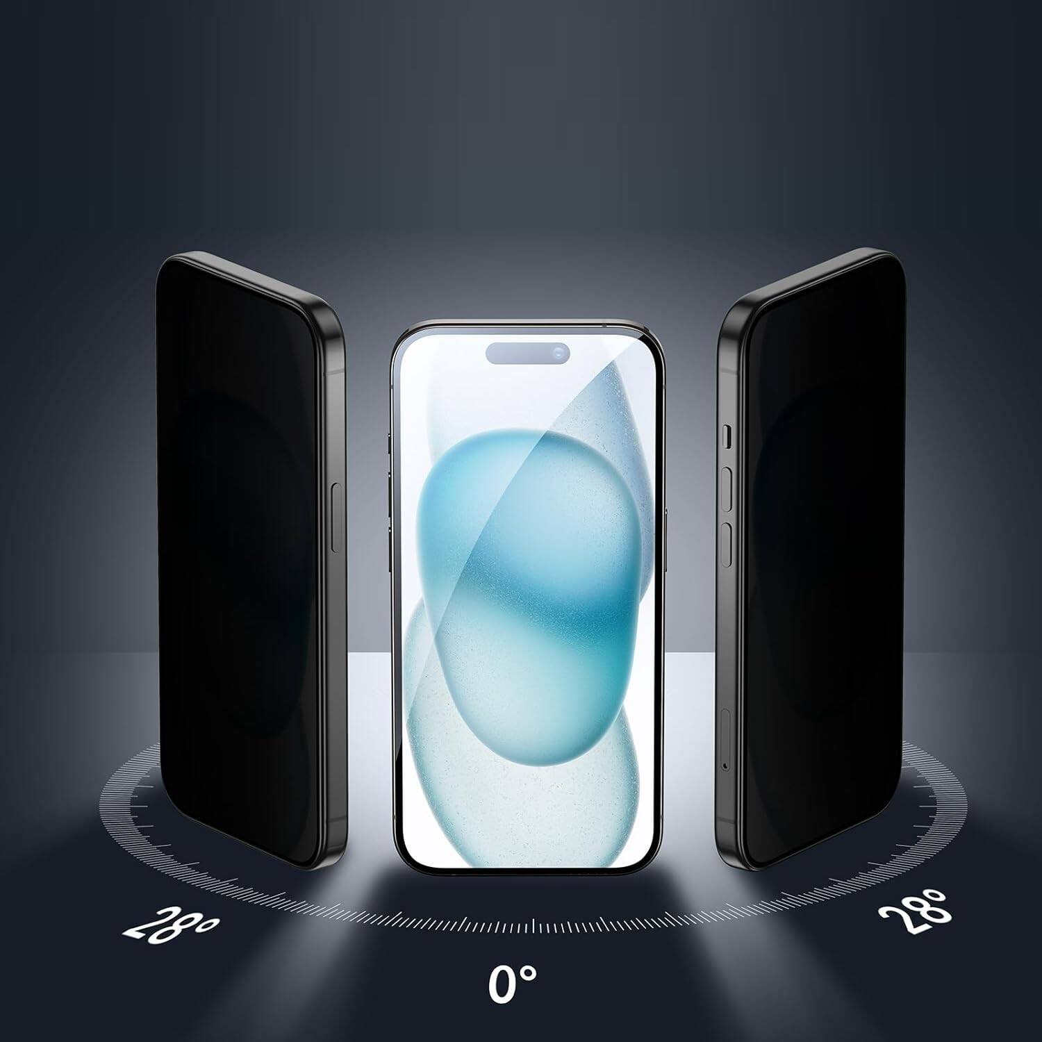 Alt View 3. SaharaCase - Easy Apply Tempered Glass Screen Protector for Apple iPhone 17 - Privacy - Privacy.