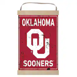 Jardine - Oklahoma Sooners Faux Rust Banner Sign - Red