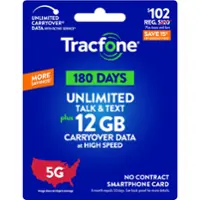 Tracfone - $102 Unlimited Talk and Text, 12GB of Data / 180 Days (Smartphone Only) [Digital] - Front_Zoom