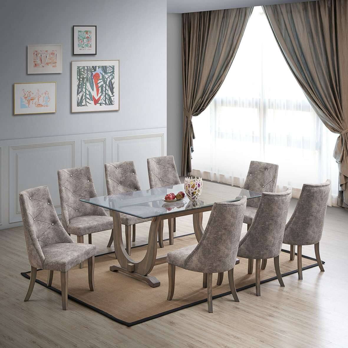 Angle. Kings Brand Furniture - Kings Brand Furniture Set Of 2 Faux Leather Tufted Parson Dining Chairs - Grey / Brown.