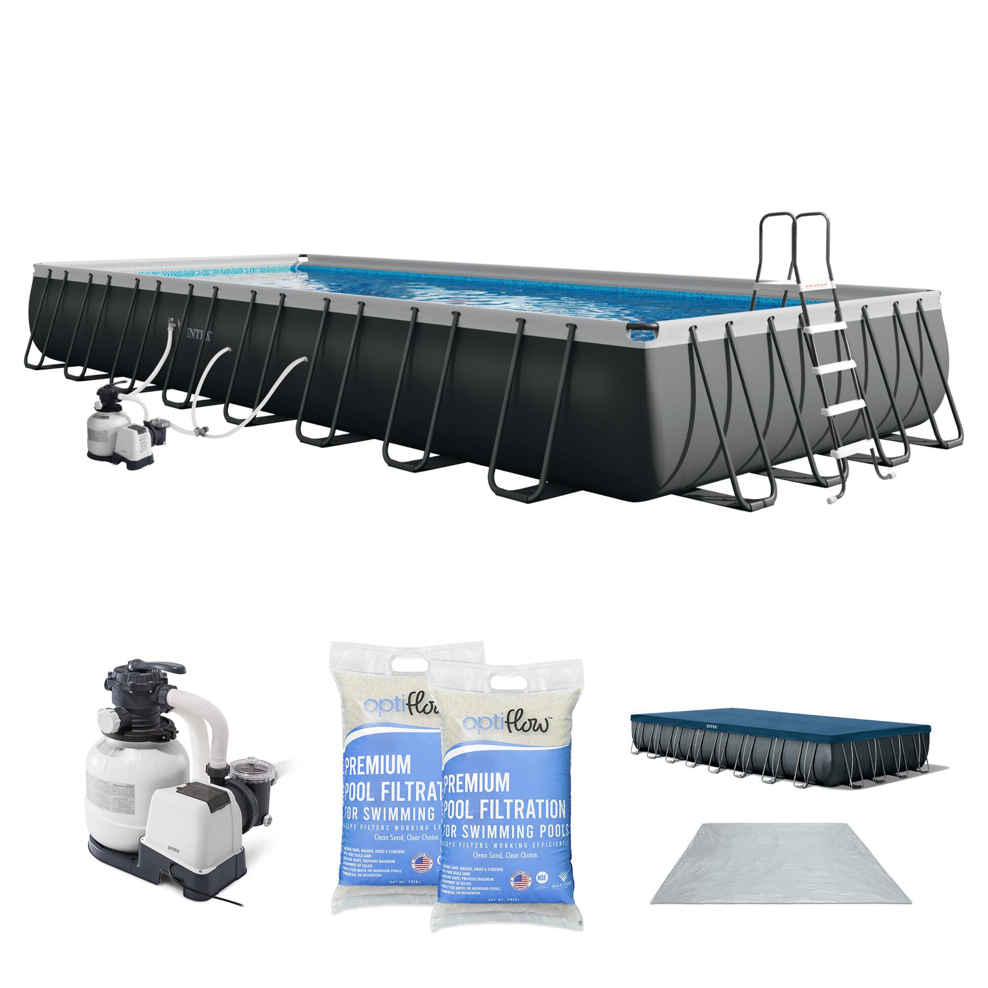 Intex - Ultra XTR 32' x 16' x 52" Above Ground Pool & OptiFlow Premium Filter Sand