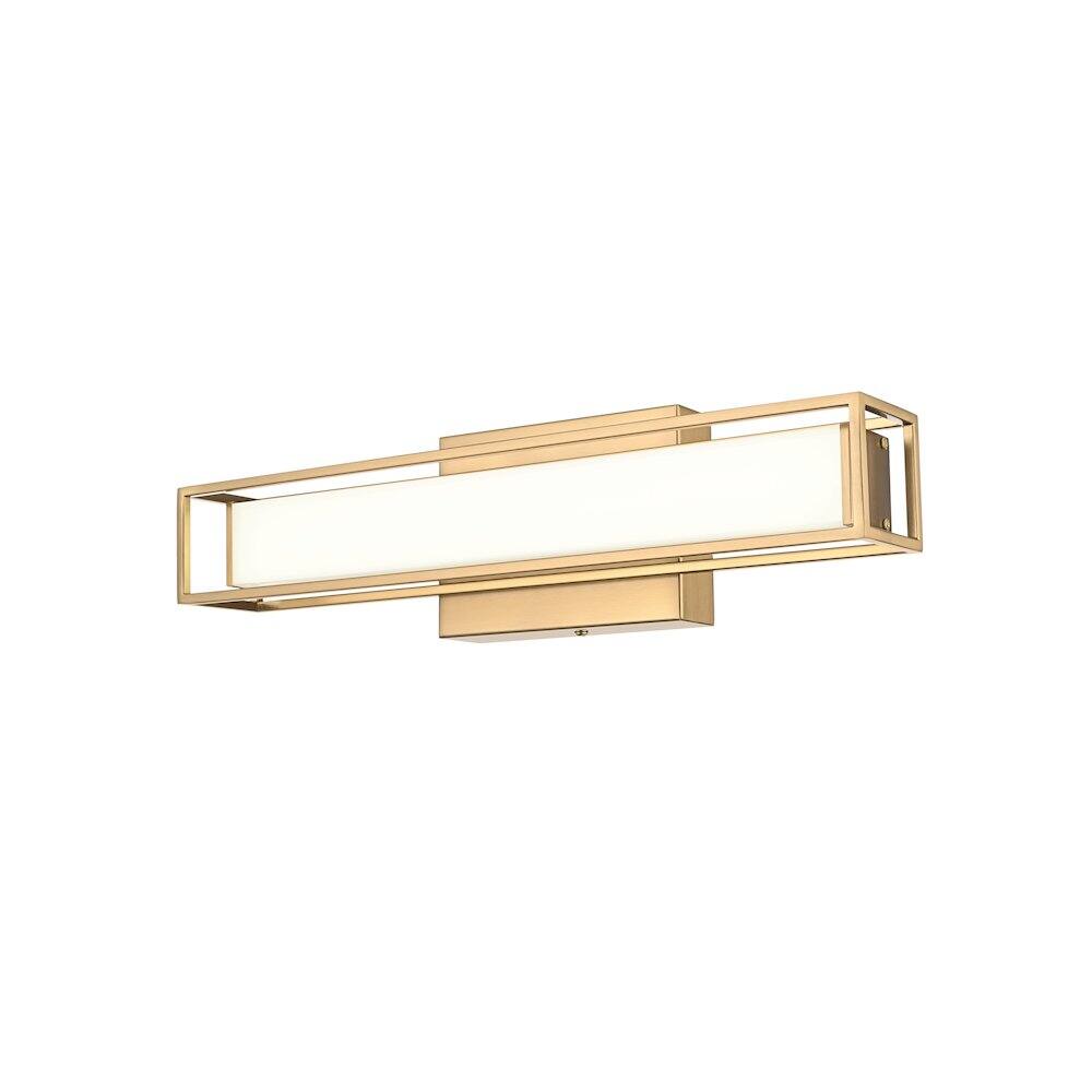 Angle. Living District - Aden 16 Inch Led Wall Sconce In Satin Gold - Satin Gold.