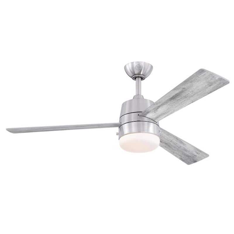 Westinghouse - Brinley 52 in. Brushed Nickel Silver LED Indoor Ceiling Fan - Silver and Gray