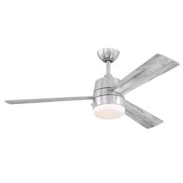 Westinghouse - Brinley 52 in. Brushed Nickel Silver LED Indoor Ceiling Fan - Silver and Gray