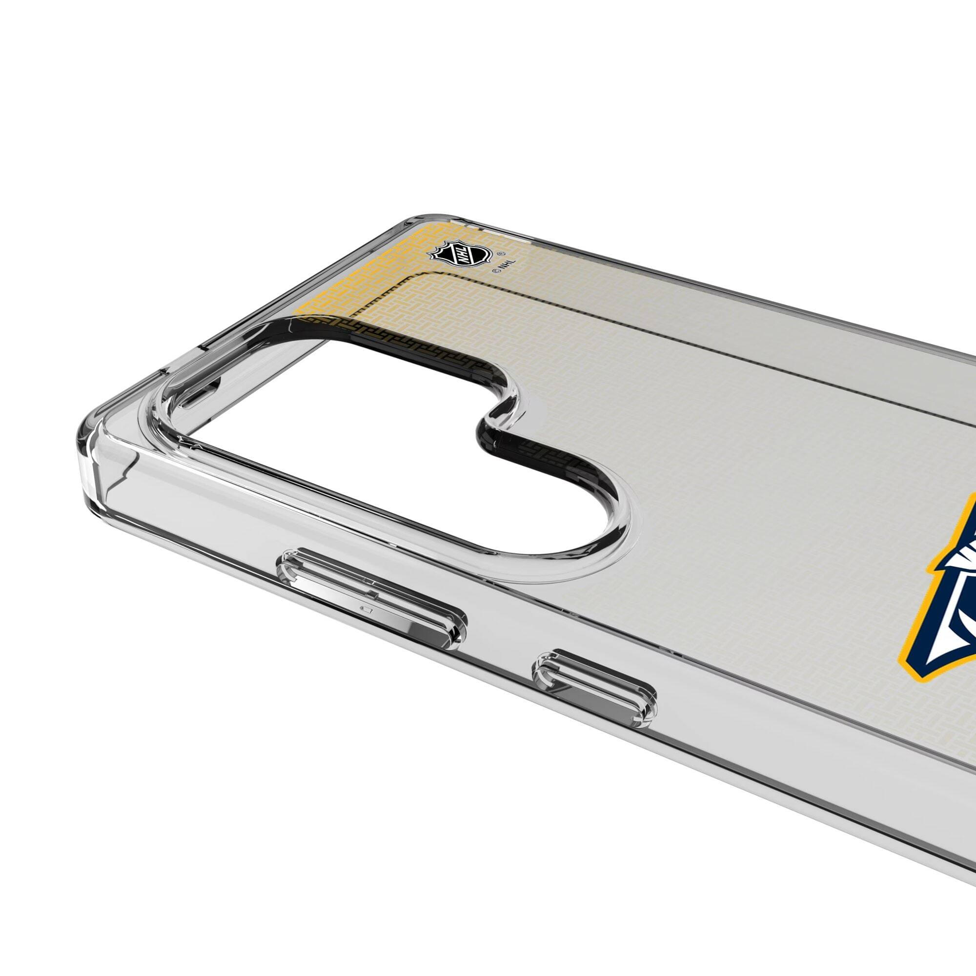 Alt View 2. Keyscaper - Nashville Predators Linen Logo Galaxy Clear Case - S25 Ultra - Multicolor.