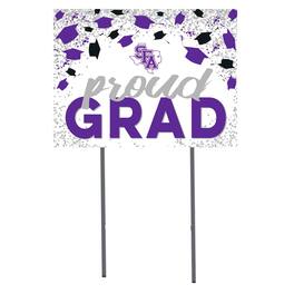 Jardine - Stephen F Austin Lumberjacks 18" x 24" Proud Grad Yard Sign - White