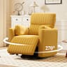 KERDOM - Power Recliner Nursery Chair, Electric Swivel Rocking Glider with USB & Type-C Charge, Plush Armchair Reclining Sofa - Golden Yellow