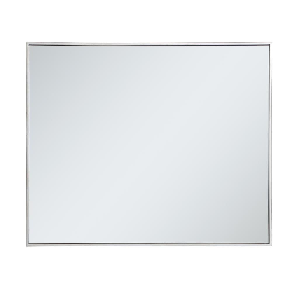 Back. Elegant Decor - Metal frame rectangle mirror 30 inch in silver - Silver.