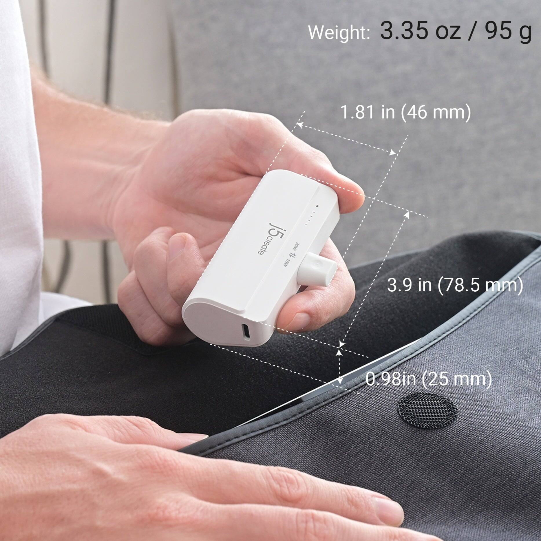 Weight: 3.35 oz / 95 g

1.81 in (46 mm)

3.9 in (78.5 mm)

0.98 in (25 mm)