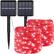 Front. MOSZAR LLC - Outdoor Waterproof Red Solar Christmas String Lights, 2 Pack, 200 LED, 8-Mode - Red.
