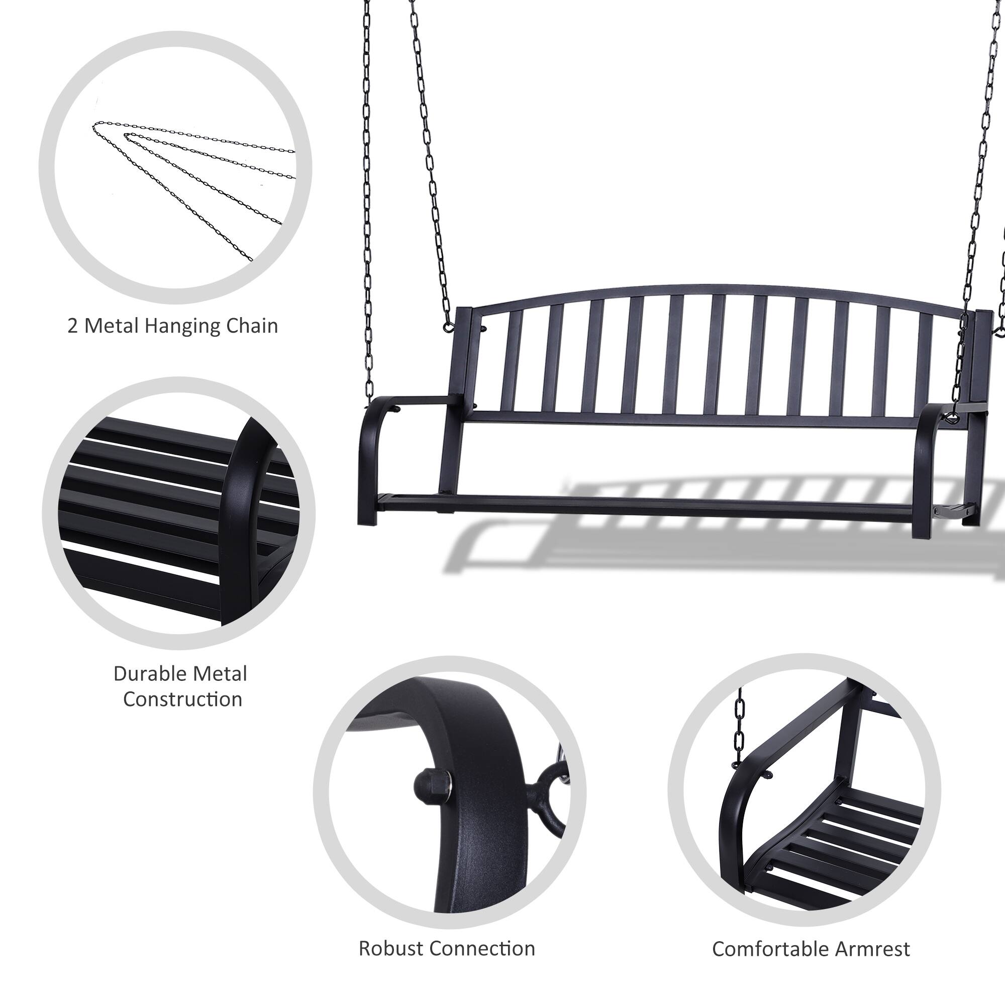 2 Metal Hanging Chain, Durable Metal Construction, Robust Connection, Comfortable Armrest