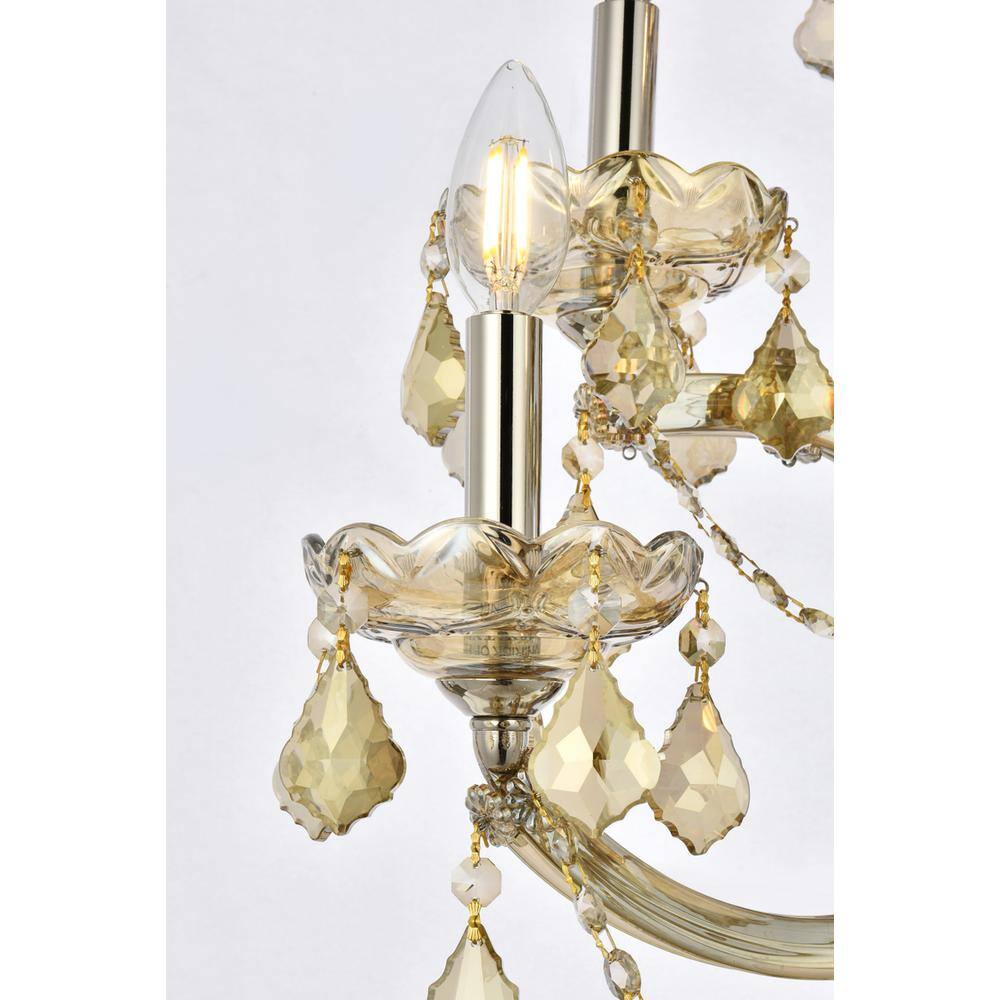 Alt View 2. Elegant Lighting - Maria Theresa 5 light Golden Teak Wall Sconce Golden Teak - Golden Teak.