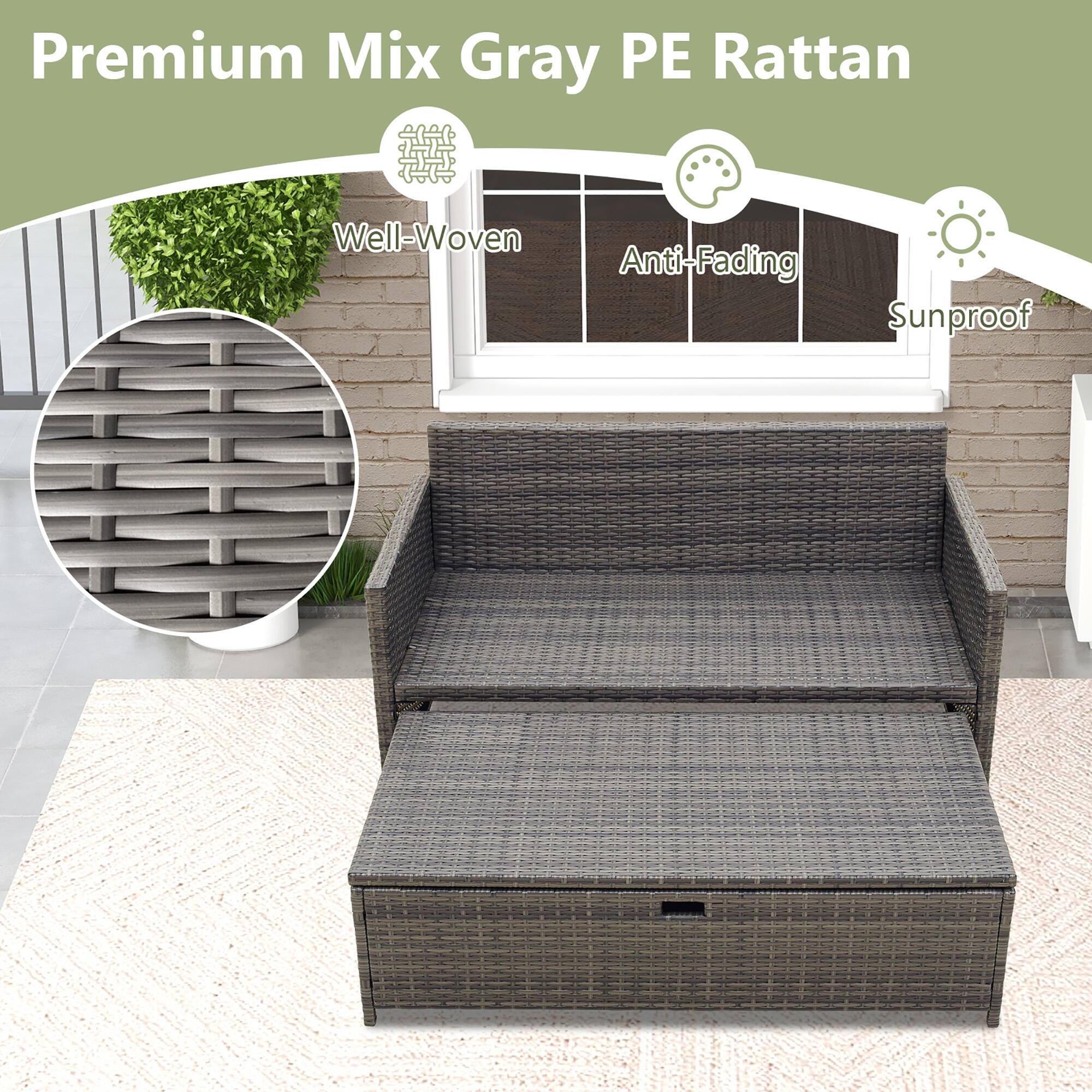 Premium Mix Gray PE Rattan

- Well-Woven
- Anti-Fading
- Sunproof
