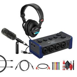 Zoom - AMS-44 USB Audio Interface, Sony Microphone + Headphones - Black