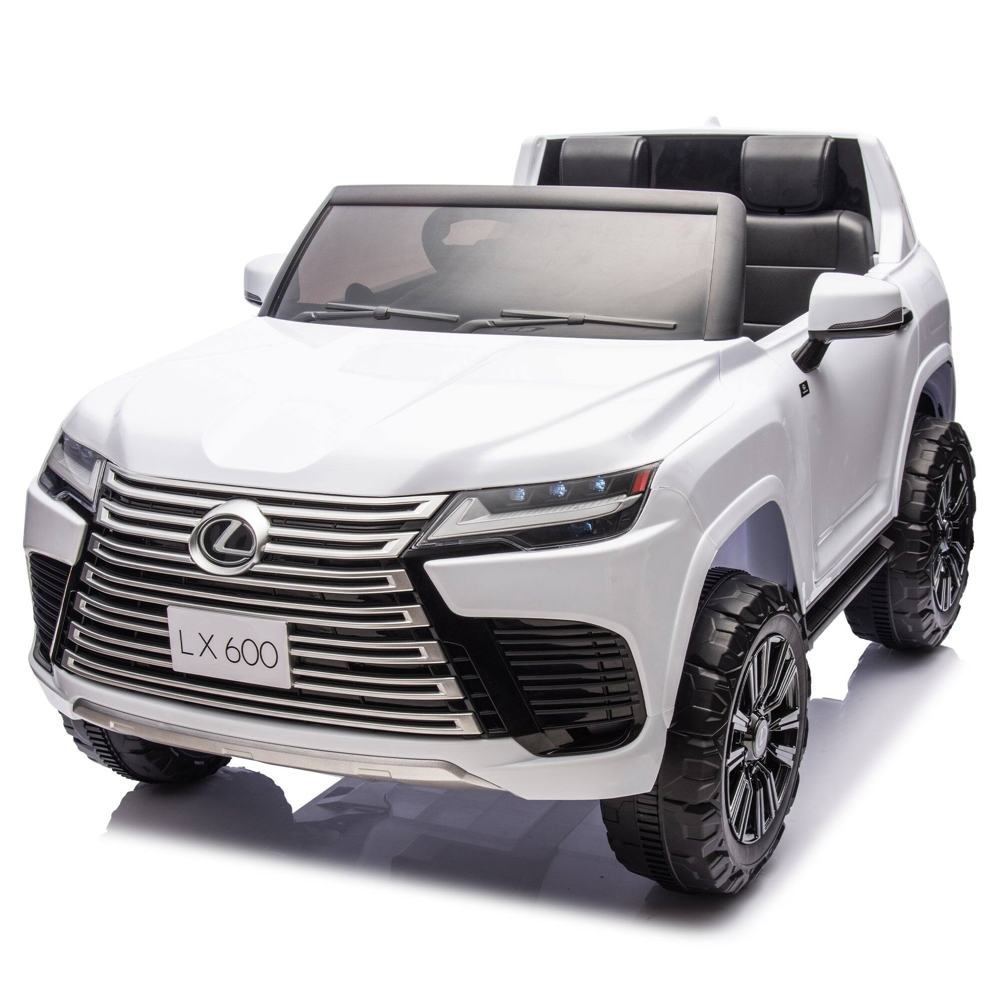 Alt View 1. BreeBe - Licensed LEXUS LX600 24V Two-Seater Kids Ride-On Car 2WD with Parents Control, Bluetooth, MP3, Music, Adjustable Speed - White.