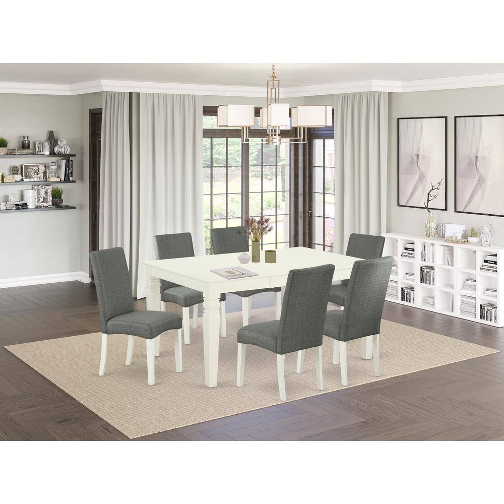 Left. East West Furniture - Dining Room Set Linen White - Linen White.