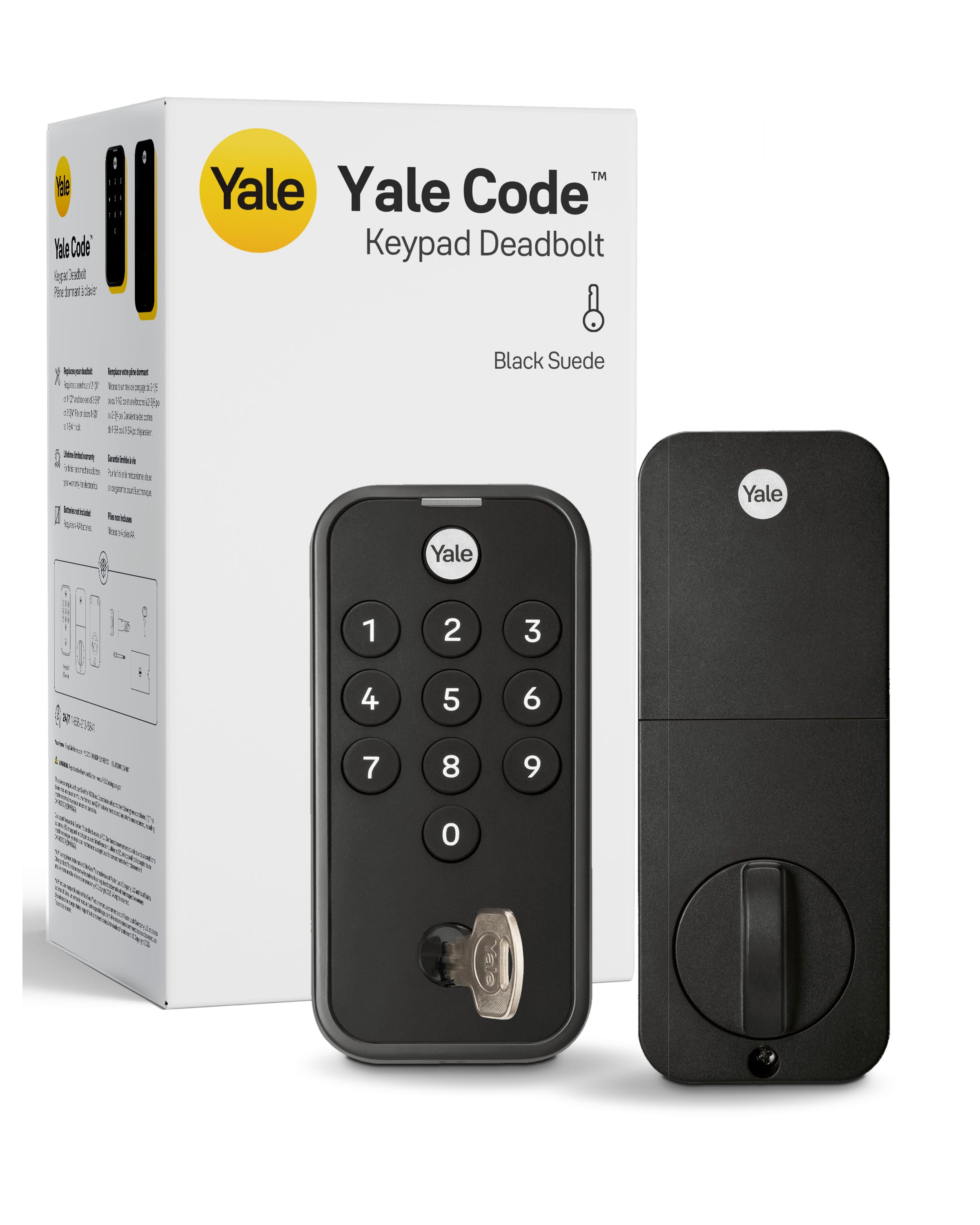 Yale - Code Keypad Deadbolt - Black Suede