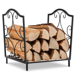 Mondawe - Heavy-Duty Steel Firewood Log Rack - Black
