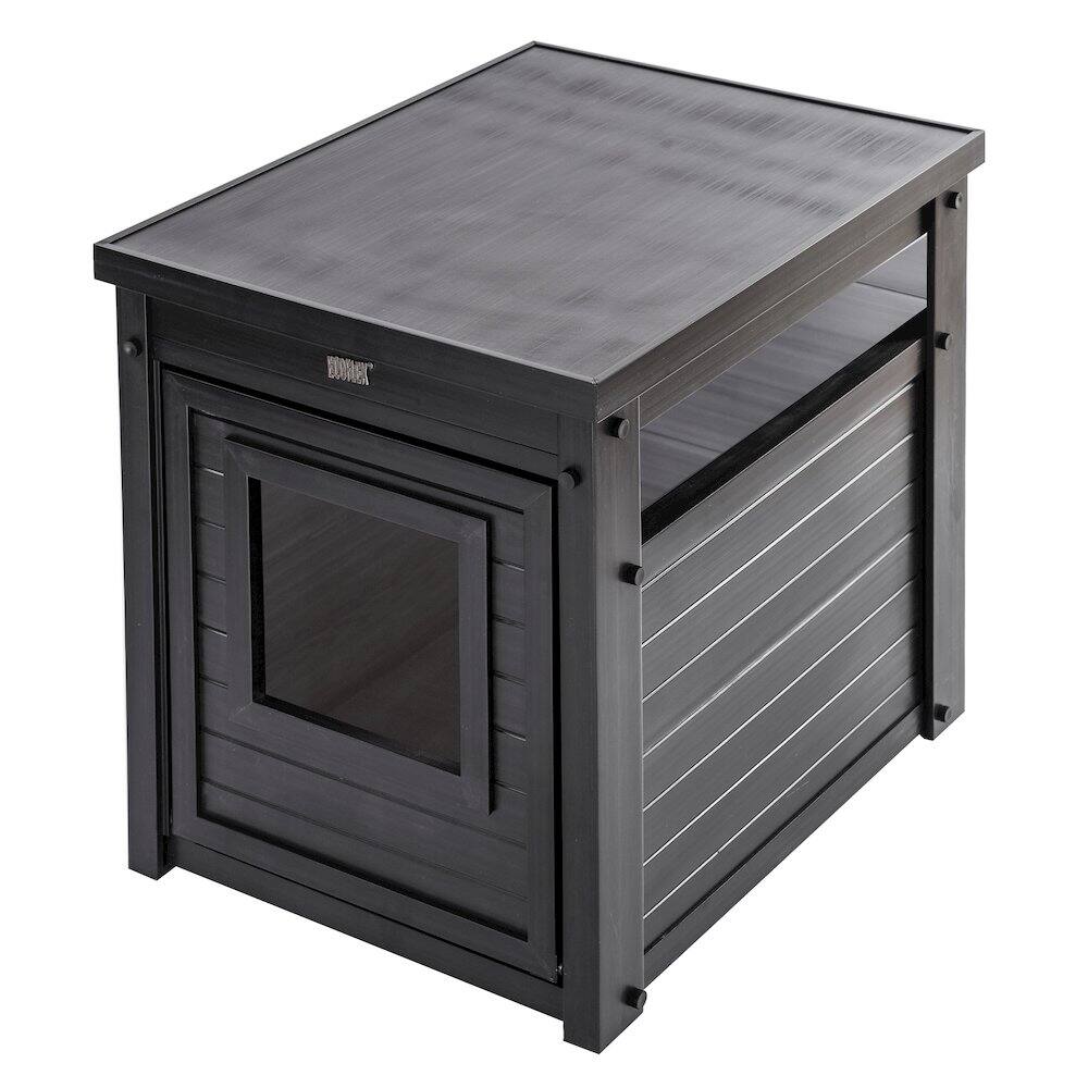 Angle. New Age Pet - ECOFLEX Litter Box Cover End Table - Espresso - Espresso.