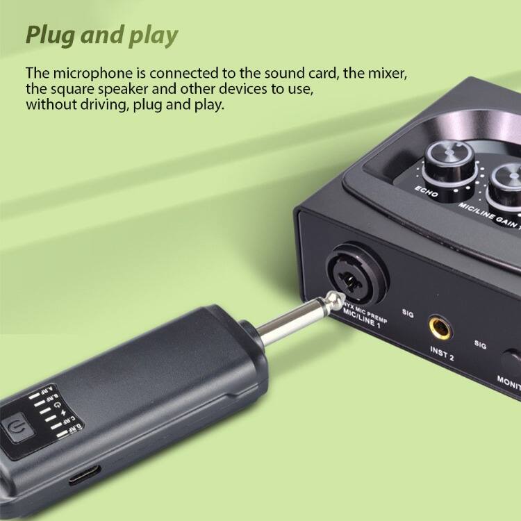 Plug and play

The microphone is connected to the sound card, the mixer, the square speaker and other devices to use, without driving, plug and play.

ECHO MIC/LINE GAIN  
NYX MIC NYX MIC  
MIC/LINE PREMP 1  
SIG INST 2  
SIG MONIT