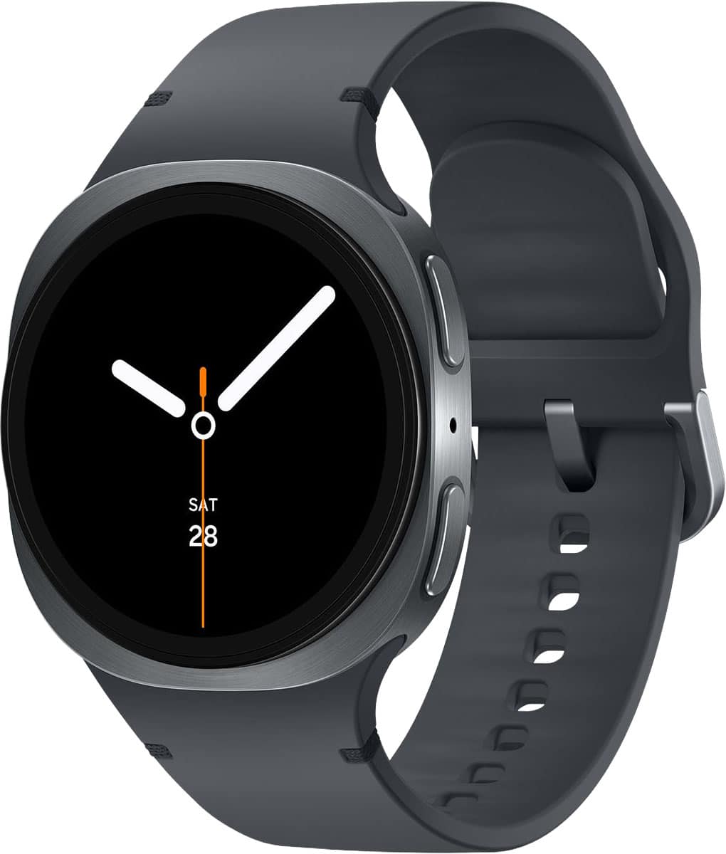 Front. Samsung - Galaxy Watch8 Aluminum Smartwatch 40mm LTE - Graphite.