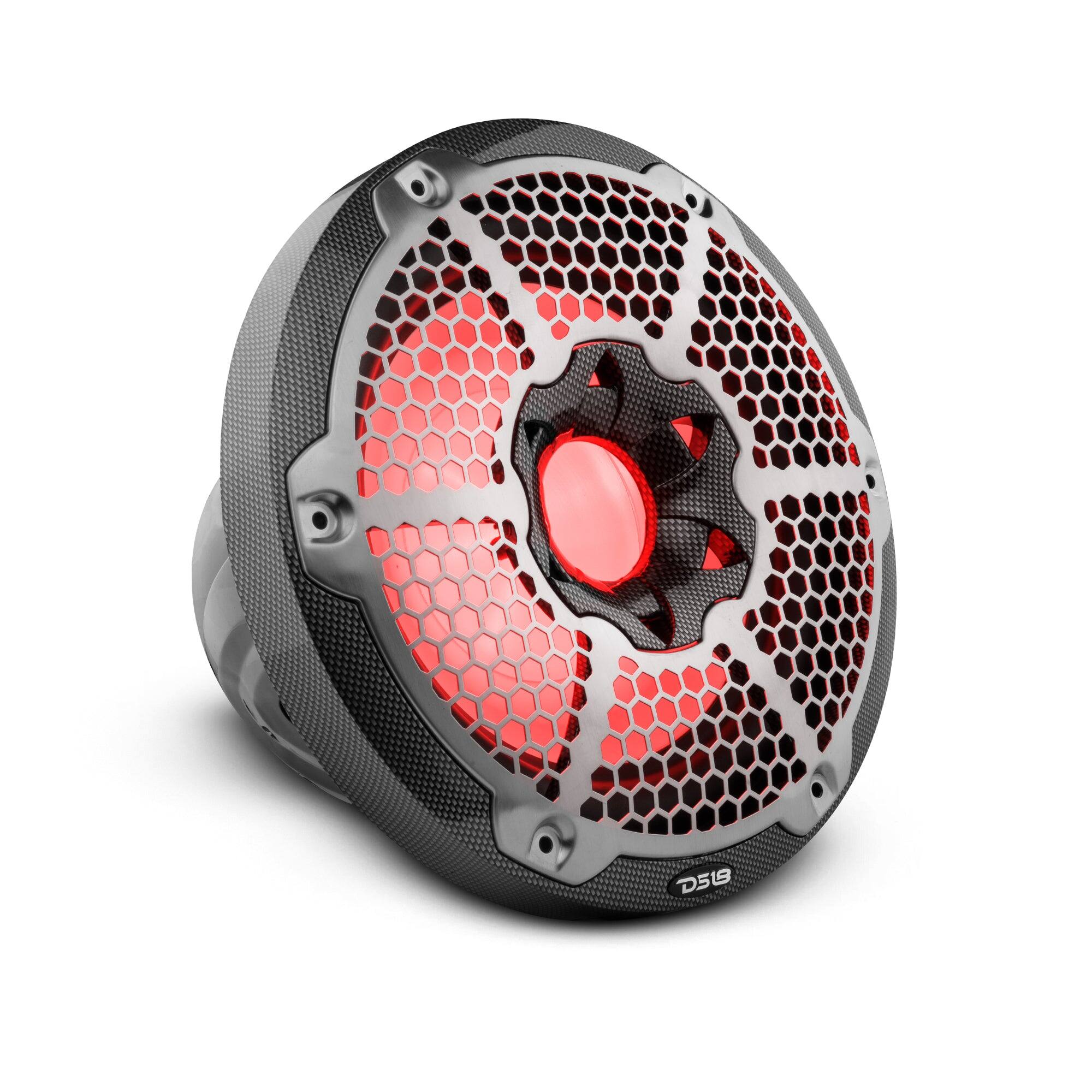 Front. DS18 Audio - NXL 10" Subwoofer with RGB LED Lights, 300W RMS Single 4-Ohm.