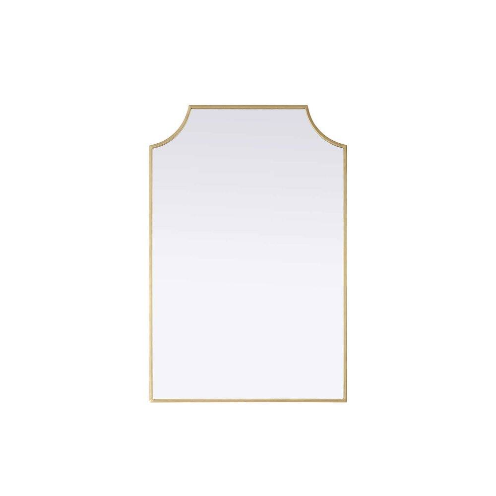 Alt View 2. Elegant Kitchen and Bath - Notched Metal Mirror 24x36 inch in Brass - Brass.