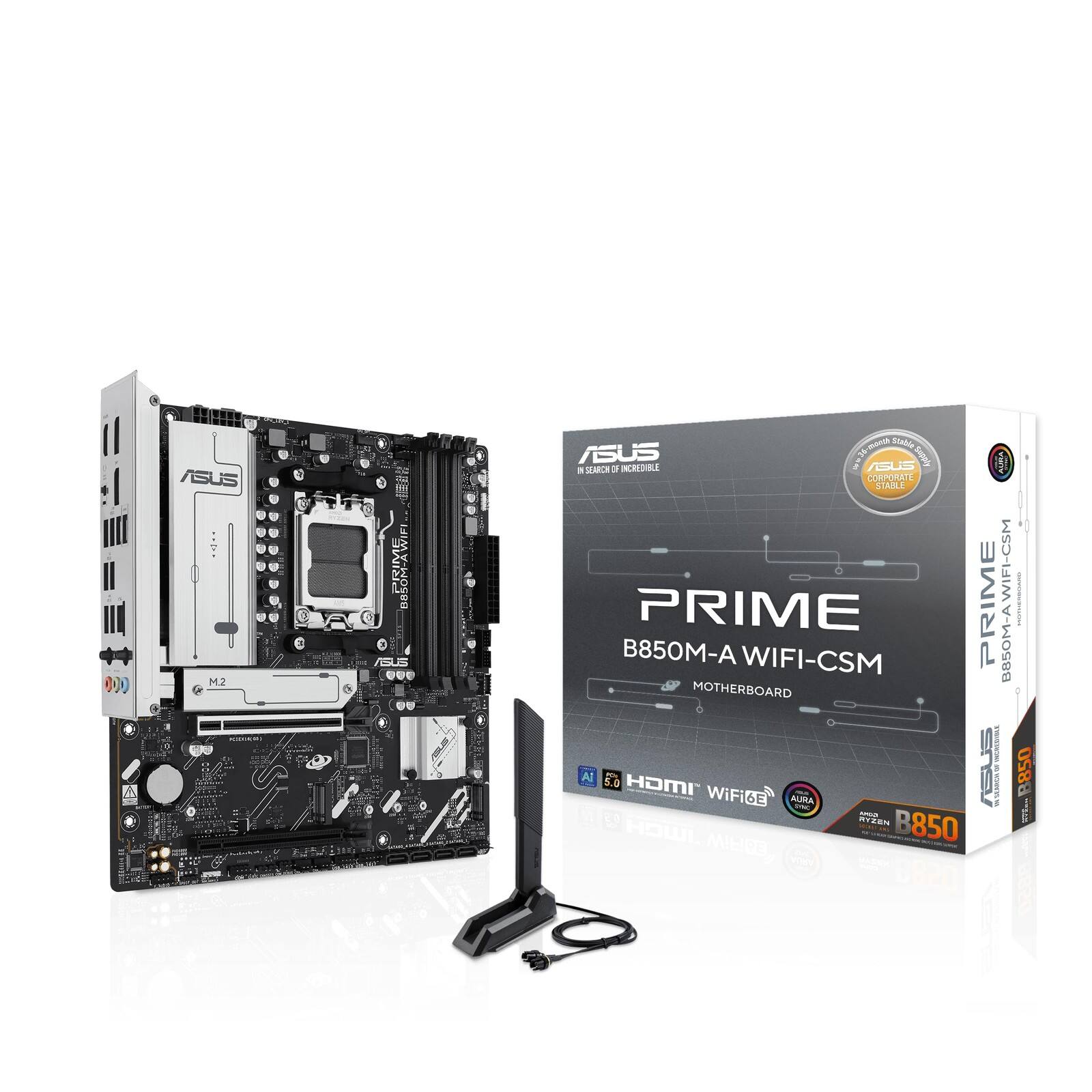 ASUS PRIME B850M-A WIFI-CSM  
M.2  
AI 5.0  
HDMI WiFi6E  
ALPHA