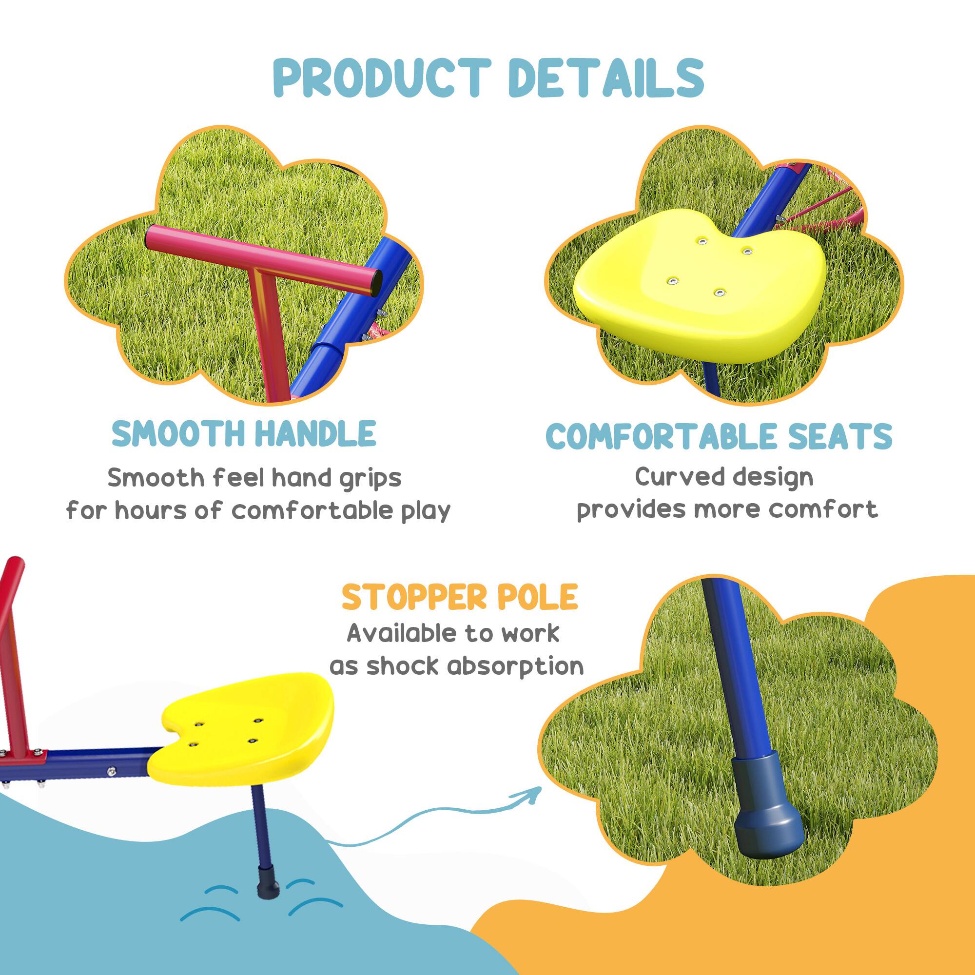 PRODUCT DETAILS

SMOOTH HANDLE  
Smooth feel hand grips for hours of comfortable play

COMFORTABLE SEATS  
Curved design provides more comfort

STOPPER POLE  
Available to work as shock absorption