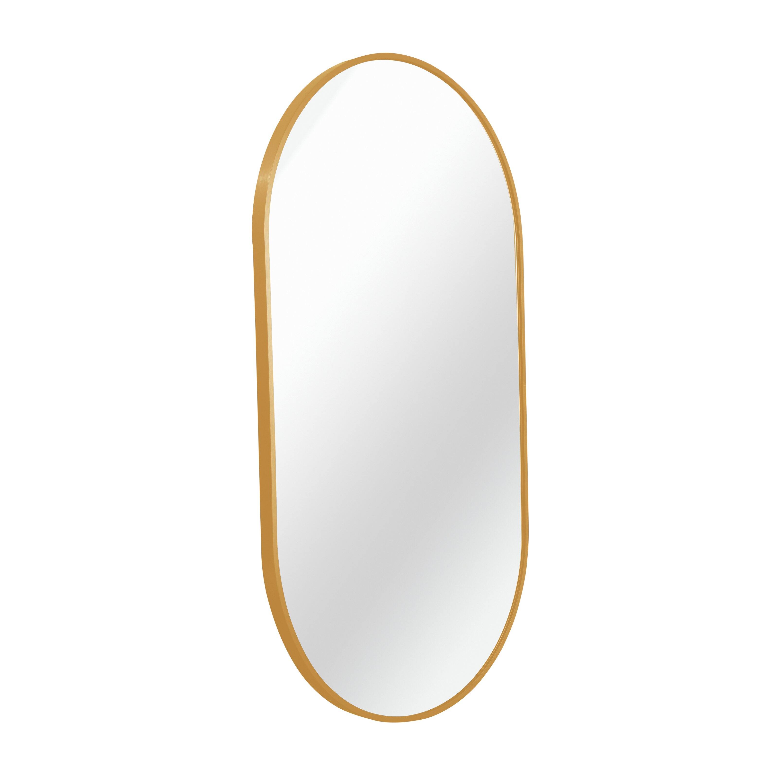 Alt View 3. PAIHOME - 20x28 Inch Capsule Oval Wall Mirror, HD Bathroom mirror, Child-Safe Decorative Mirror for Bedroom Bathroom Entryway - Gold.