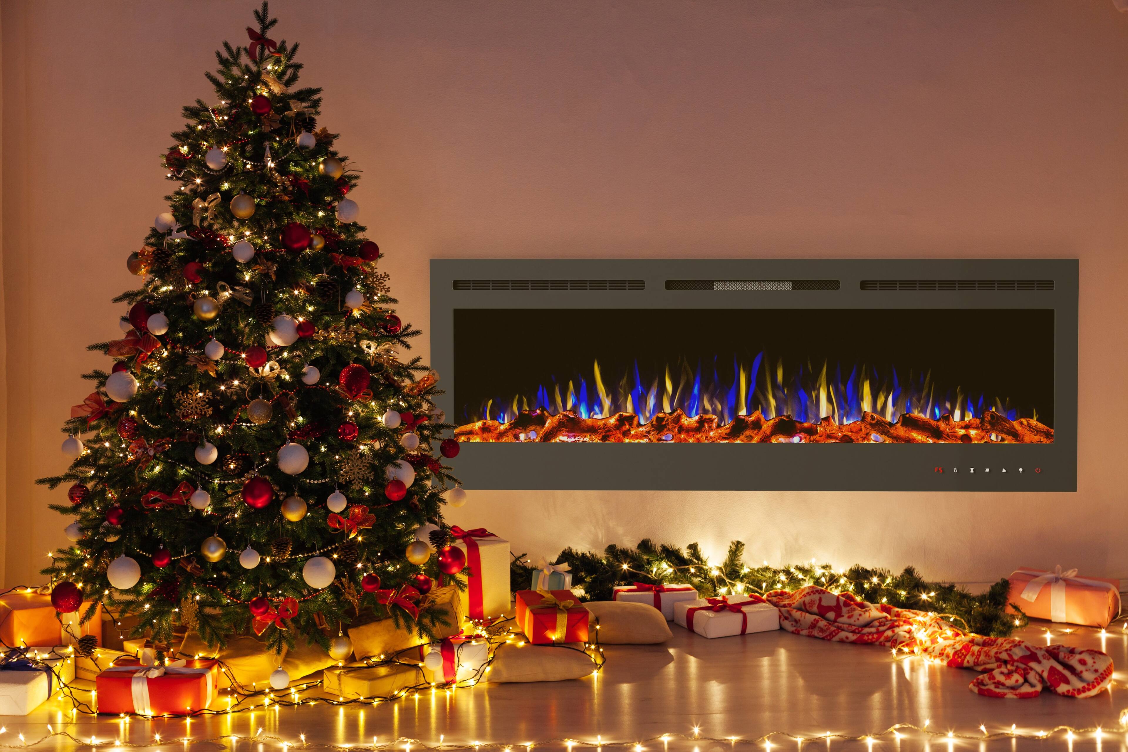 Alt View 5. Northwest - 72-Inch Wall Electric Fireplace, Black - Black.