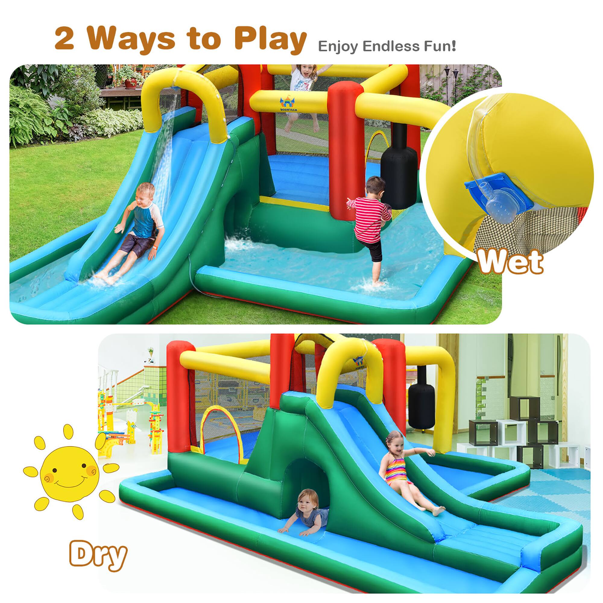 2 Ways to Play Enjoy Endless Fun! W - Wet Dry