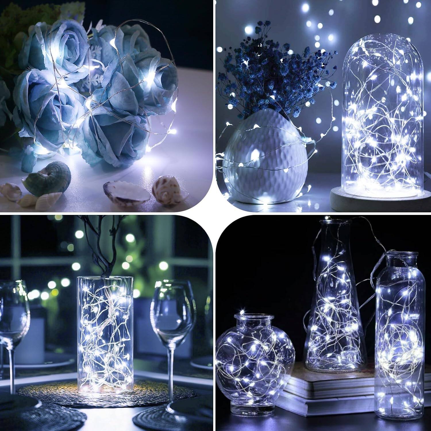 Alt View 2. Veranti - 40 ft 120 LED Battery Fairy String Lights for Christmas Trees and Holiday Decor, 8 Modes and Timer.