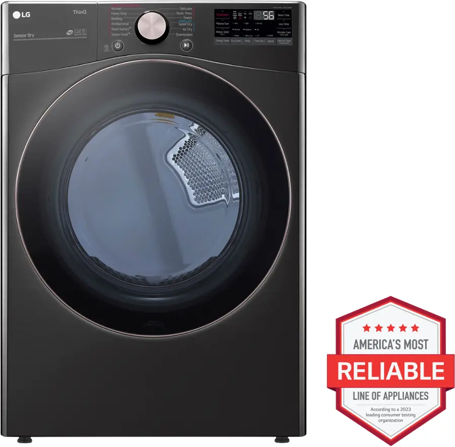 LG 7.4 Cu. Ft. Stackable Smart Electric Dryer with Steam and Built In ...