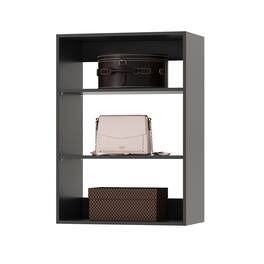 Roomtec - 19.5 in Black Shelf Short Tower Closet Unit-Customizable Wall Mounted Modular Closet System for Bedroom Closet - Black