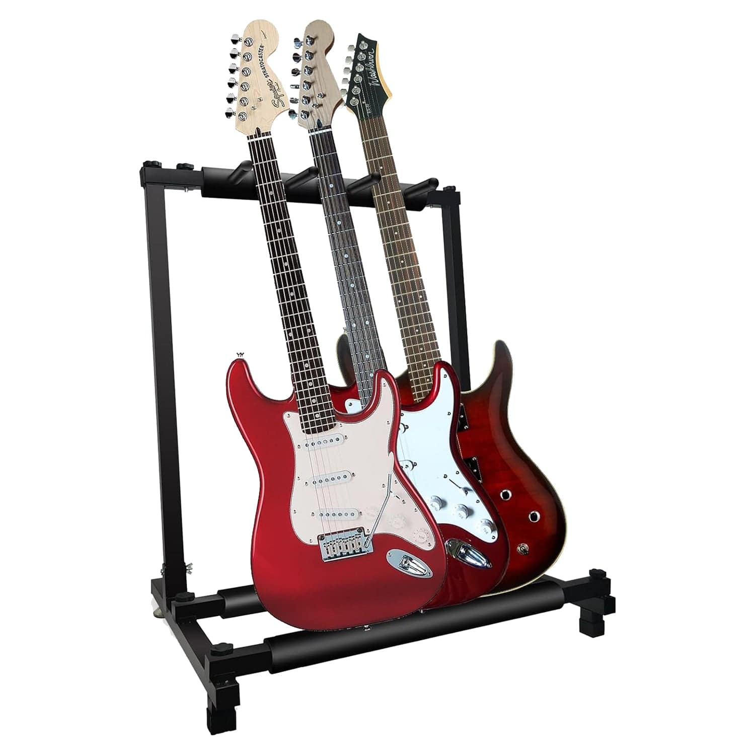 5 CORE - Multi Guitar Rack Stand Floor 3 Slot Adjustable Flying V Guitars Holder - Black