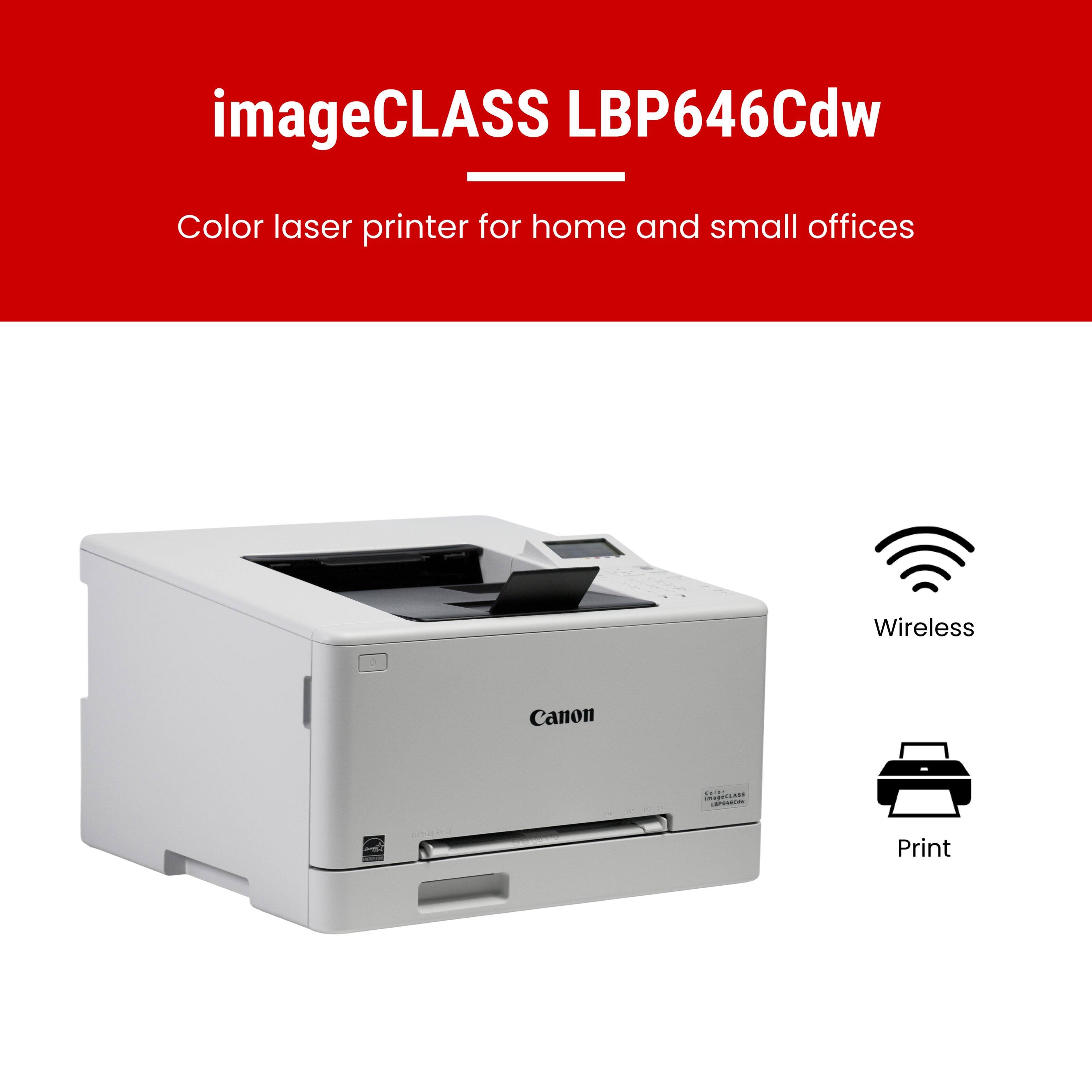 imageCLASS LBP646Cdw  
Color laser printer for home and small offices  

Wireless  
Print