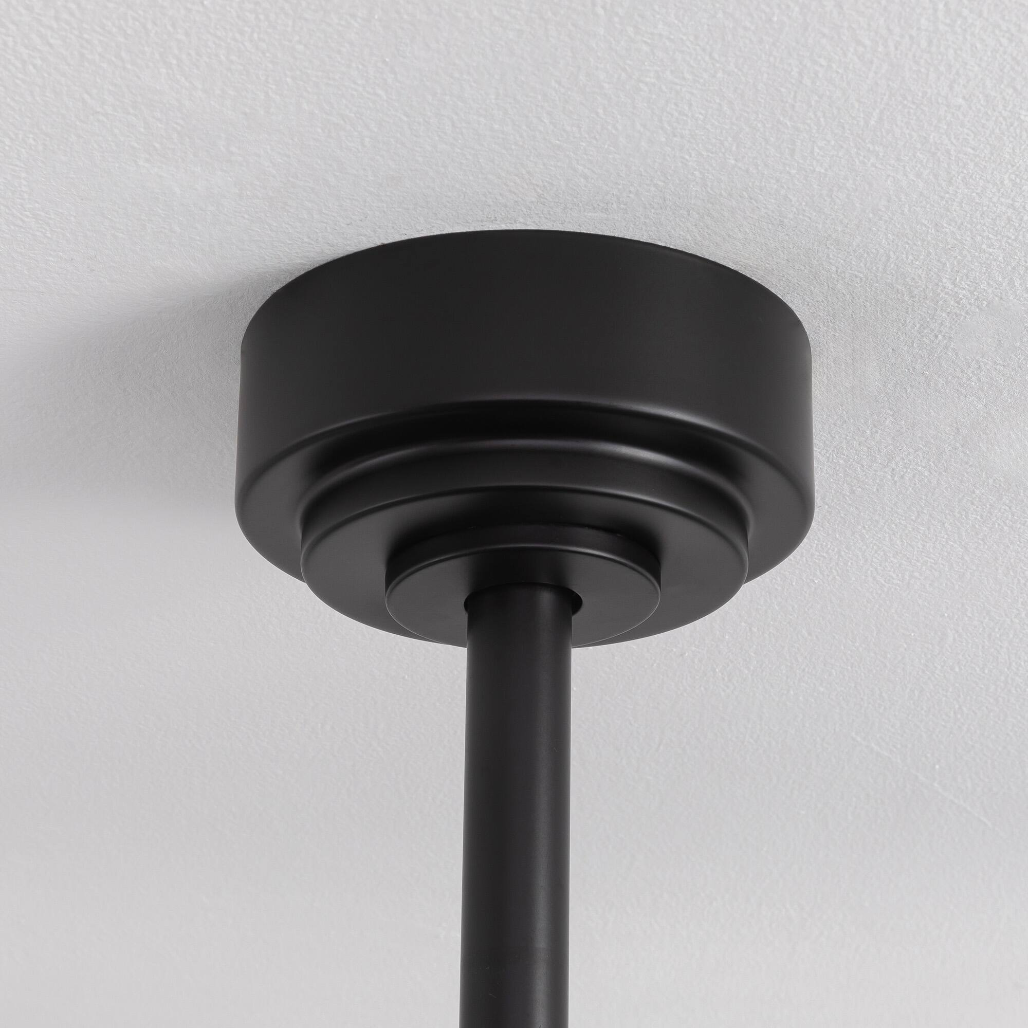 Alt View 8. Siljoy - 6-Blade Industrial Caged Ceiling Fan with Light - Multi-Speed, Reversible, Adjustable Downrod.