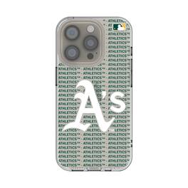 Keyscaper - MLB - Athletics Text Backdrop Clear iPhone Case - 14 - Multicolor