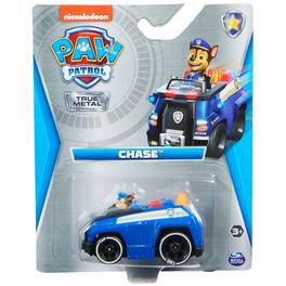 Paw Patrol - True Metal Chase 1:55 Scale Die-Cast Police Cruiser Vehicle with Working Wheels Kids Rescue Toy Car - Blue