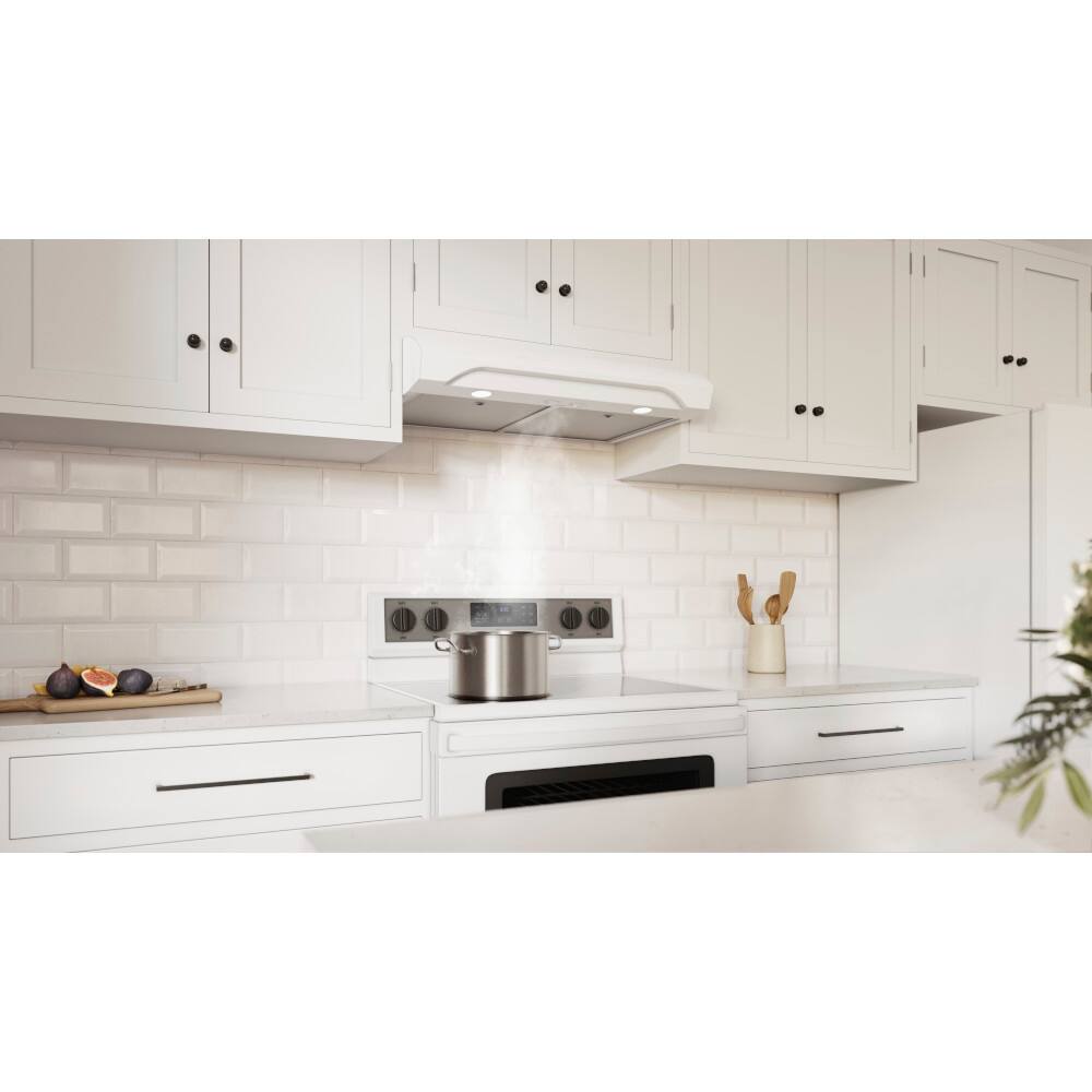 Alt View 10. Broan - Alta 30-Inch 350 MAX Blower CFM 1.5 Sones Range Hood - White.