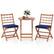 Front. Costway - 3 PCS Acacia Wood Patio Bistro Set Folding Outdoor Table and Chairs with Cushions - Navy,Natural.
