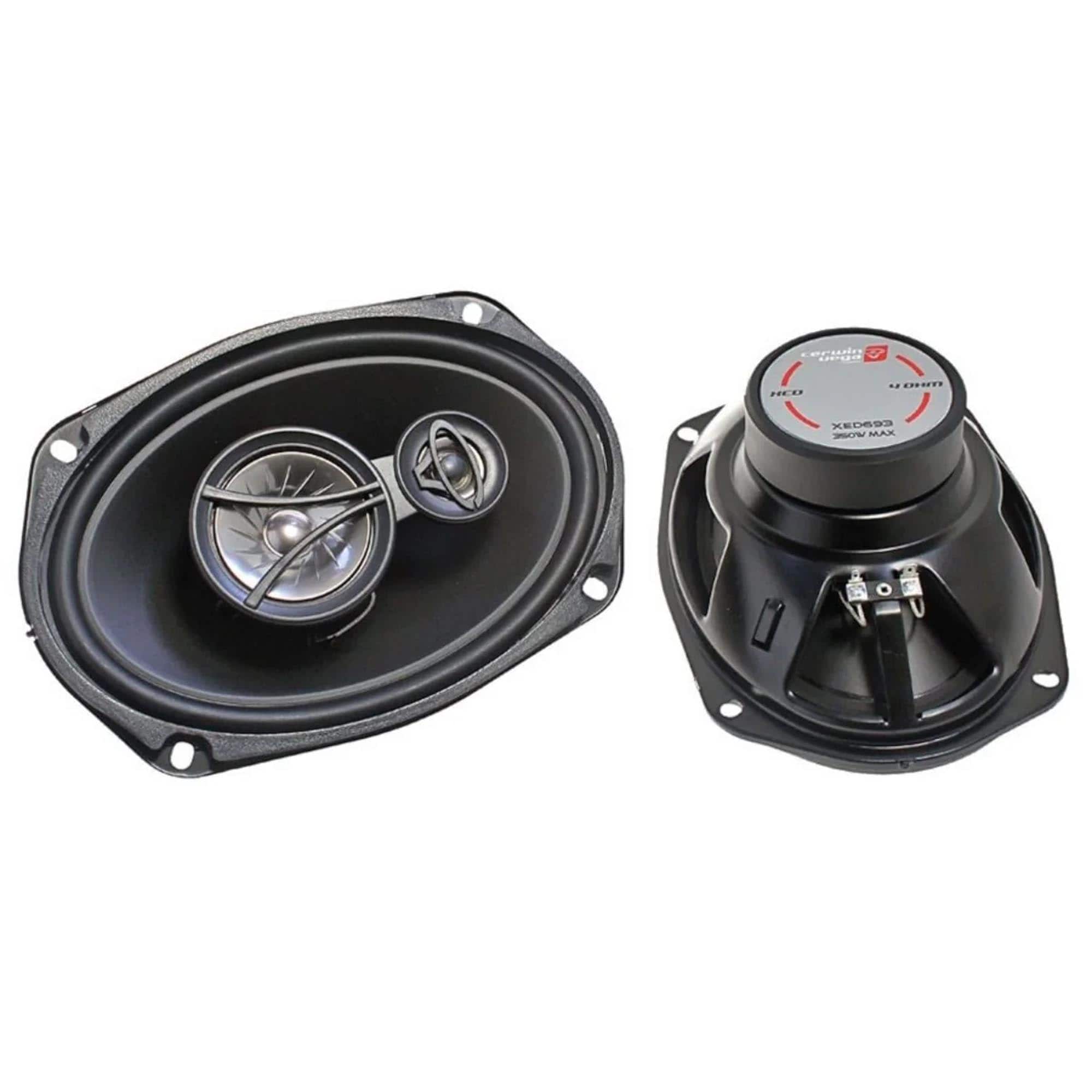 Cerwin Vega - Cerwin-Vega XED693 - XED 6X9" 3-Way Coaxial Speaker Set - 350W Max - Black/Gray