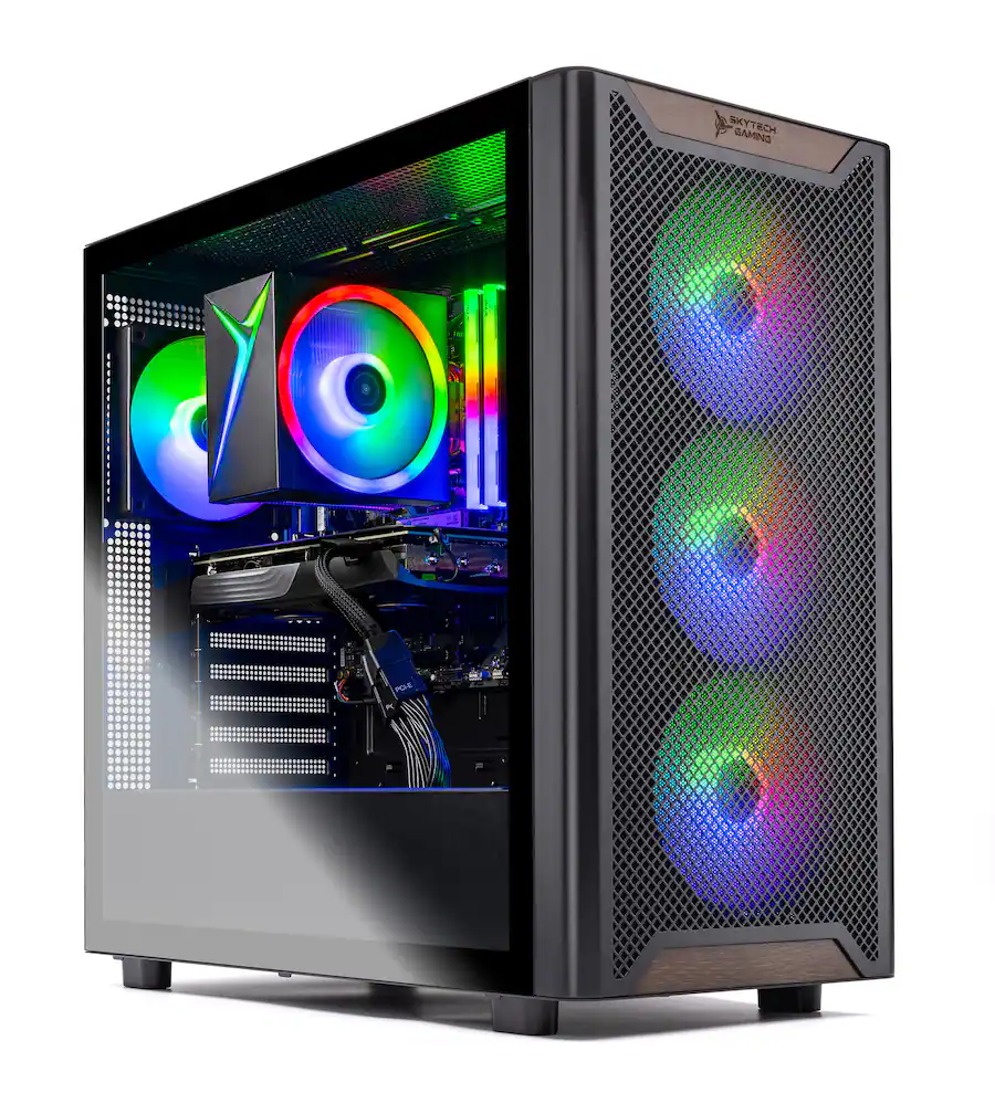 Skytech Gaming - Skytech CHRONOS3 - AMD Ryzen 7 7700, 9060XT 8GB, 32GB 6000 MHz DDR5 RAM, 650W GOLD PSU - Black