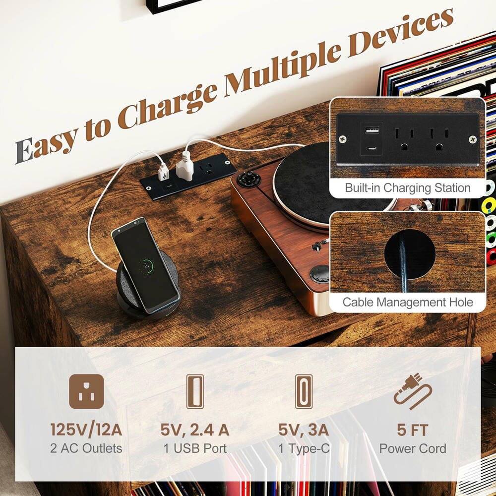 Devices Multiple to Charge + J Easy Built-in Charging Station Cable Management Hole  
125V/12A  
2 AC Outlets  
5V, 2.4 A  
1 USB Port  
1 Type-C  
5 FT Power Cord