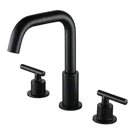 8 in. Widespread 2-Handle Mid-Arc Bathroom Faucet with Valve and cUPC Water Supply Lines