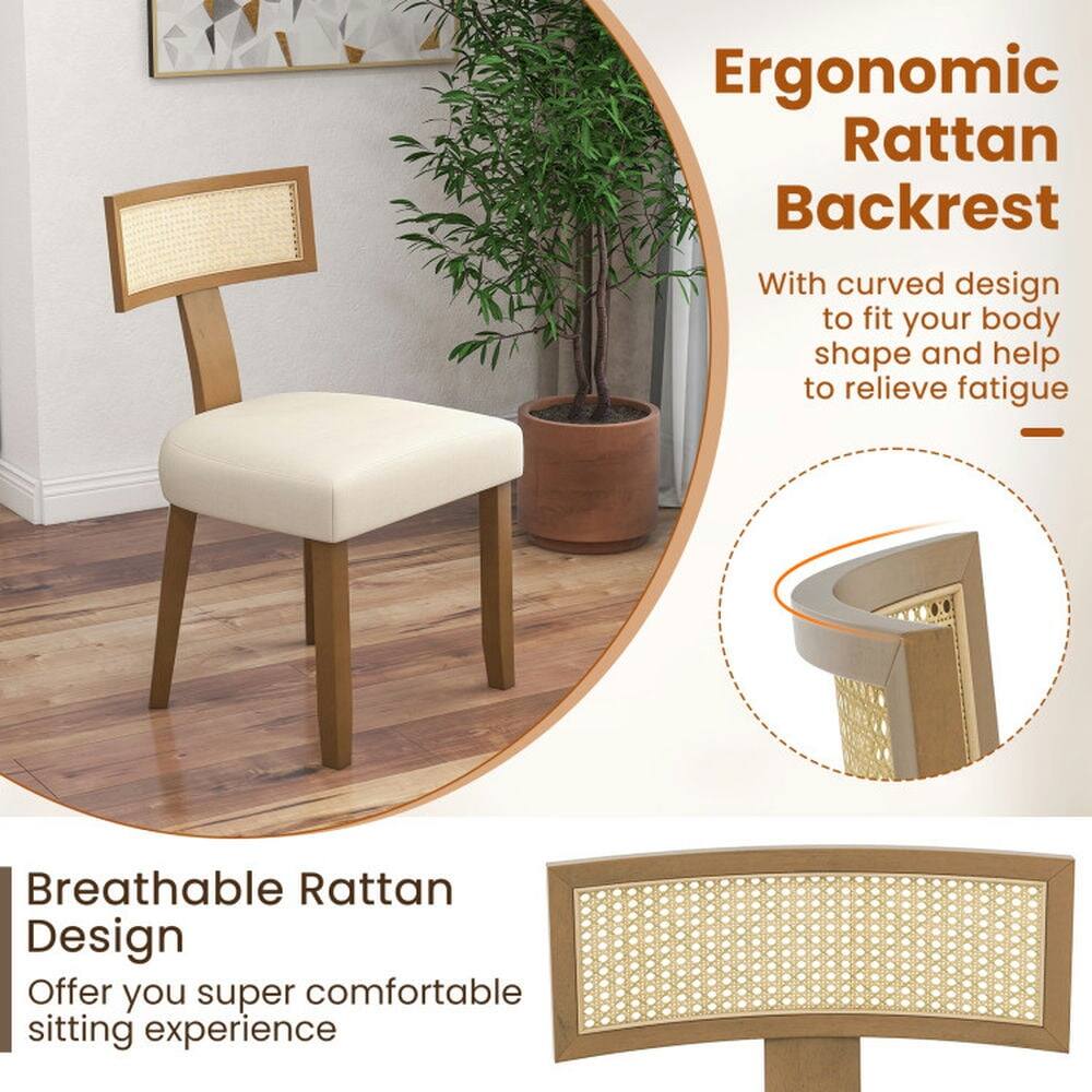 Ergonomic Rattan Backrest  
With curved design to fit your body shape and help to relieve fatigue  

Breathable Rattan Design  
Offer you super comfortable sitting experience