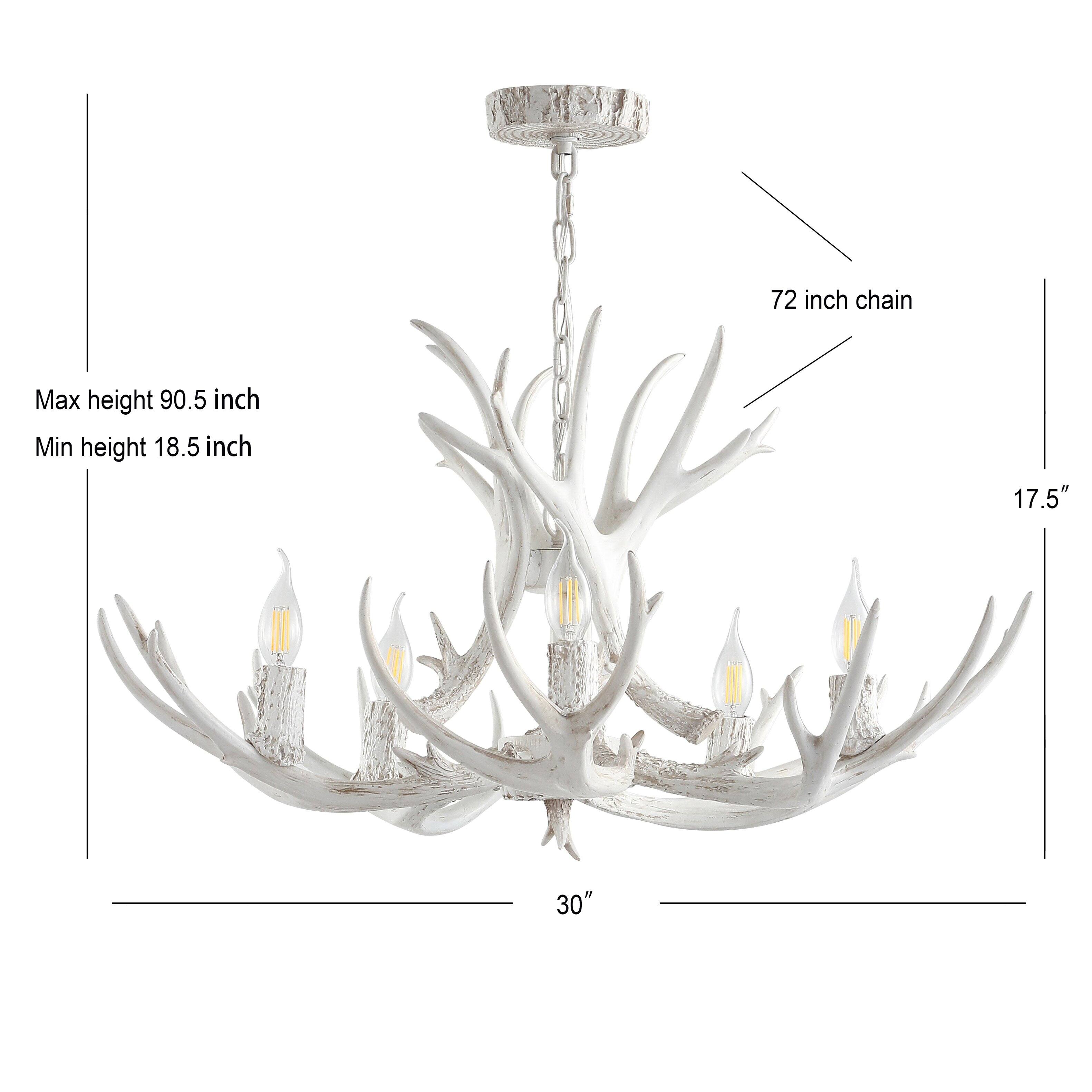 72 inch chain  
Max height 90.5 inch  
Min height 18.5 inch  
17.5"  
30"