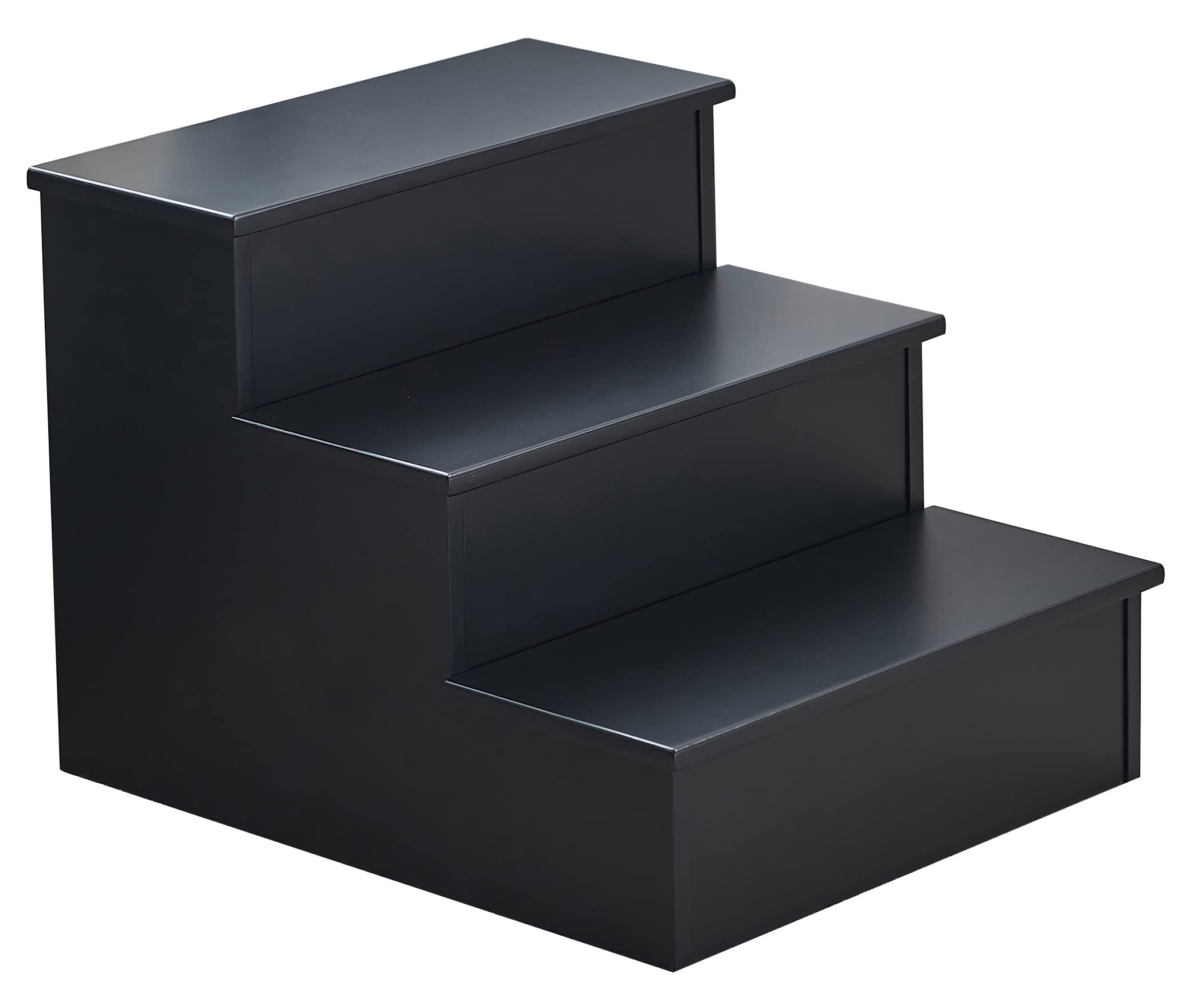 Angle. Kings Brand Furniture - Kings Brand Furniture Darien 3 Step Wood Step Stool for Adults or Kids, Dog Stairs - Black.