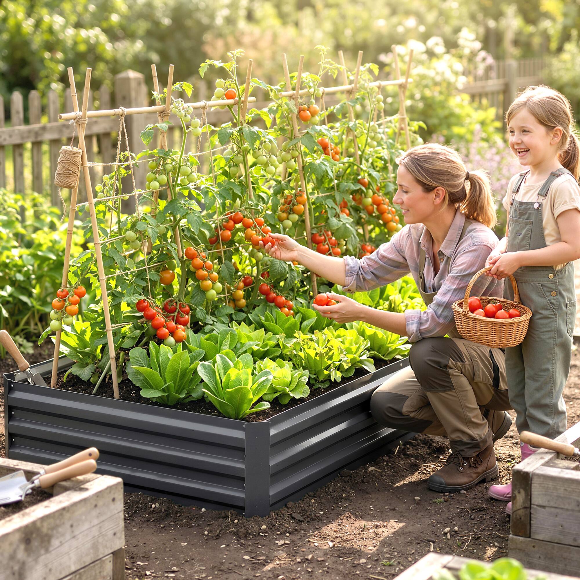 Alt View 1. Outsunny - x 36" x 12" Galvanized Raised Garden Bed, Easy DIY and Cleaning for Growing Flowers, Herbs - Gray.